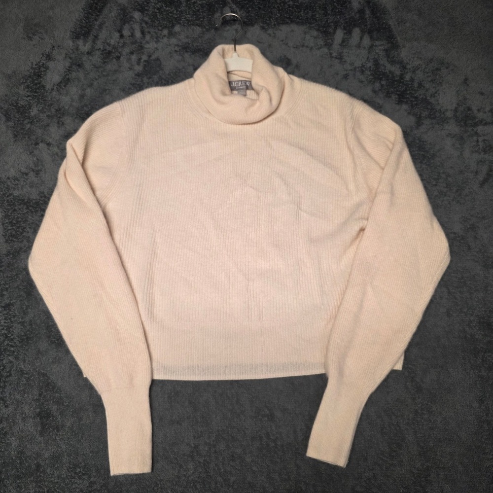J. Crew Cashmere Womens S Ribbed Turtleneck peach quiet luxury